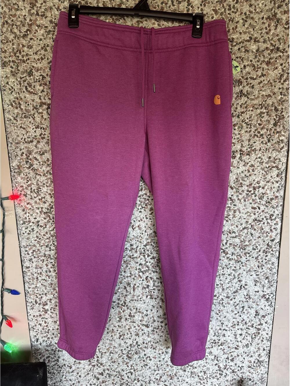 NWT Carhartt Women’s Relaxed Fit Fleece Joggers Size L (12–14) Magenta